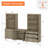 72.1"H X 67.7"W Wash Gray Bookcase With 6 Drawers And 2 Glass Doors, Tall Book Case With Two 3-Tier Open Book Shelfs, Large Wood Bookcases Farmhouse Bookshelves For Living Room Bedroom Home Office Kitchen, 72''