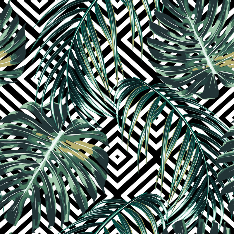 Rouleau de papier peint adhésif Barfield Palm, L 16,67 po x l 25 po