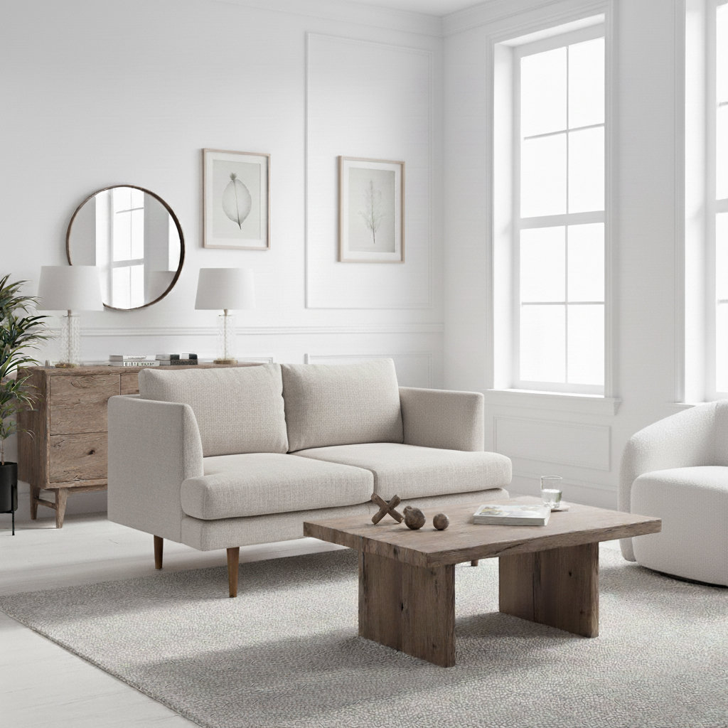 Miller 56" Upholstered Loveseat,  Light Gray