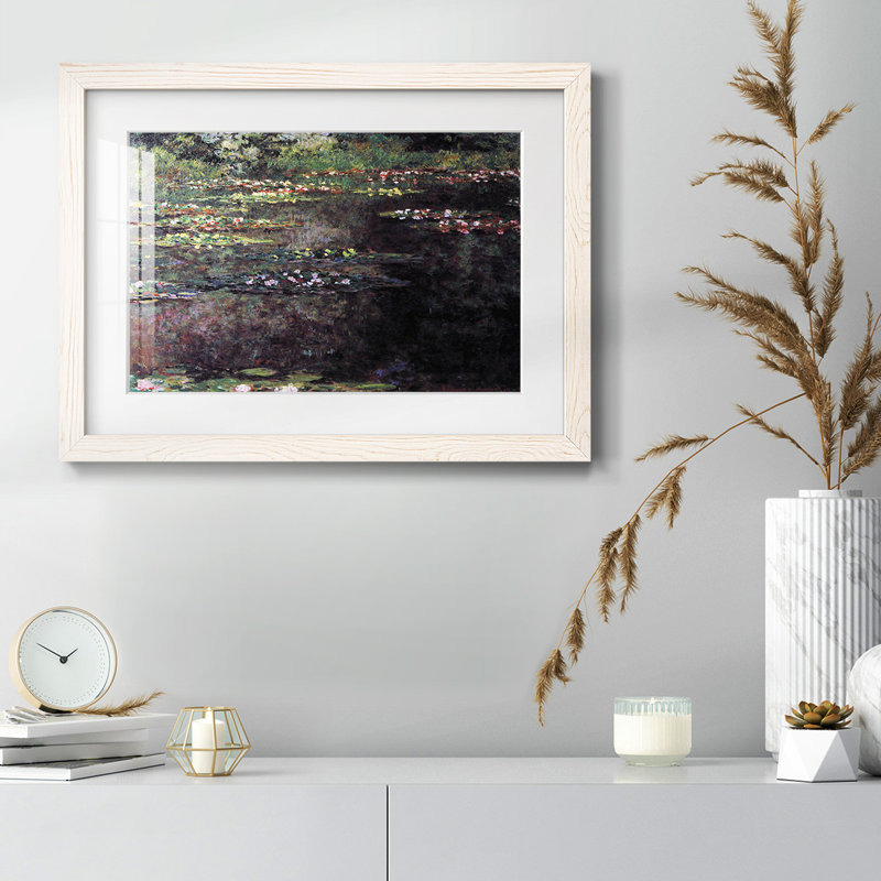 «Water Lilies, Water Landscape # 5» par Monet, reproduction d'art sur papier, Blanc, H 18 po x l 26 po