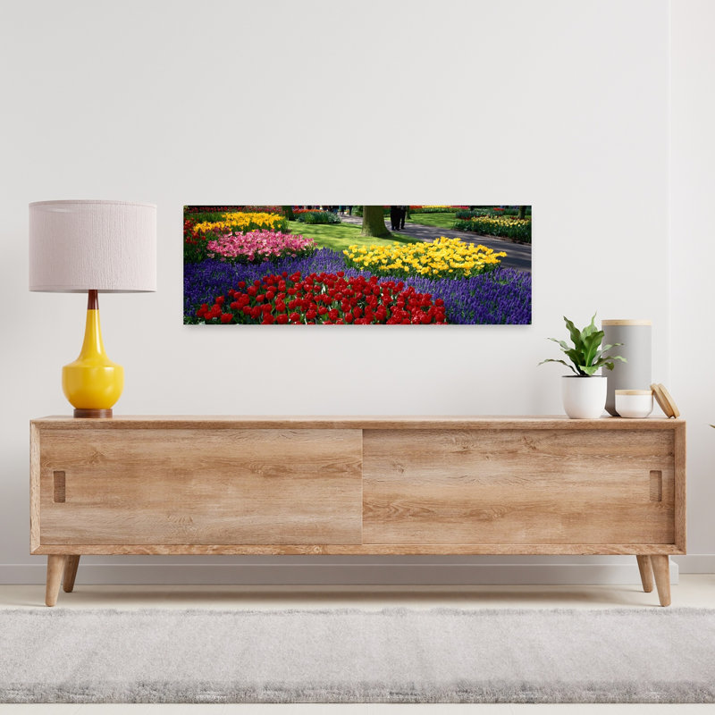 Art mural de jardin de tulipes, Kisseken, H 36 po x l 12 po