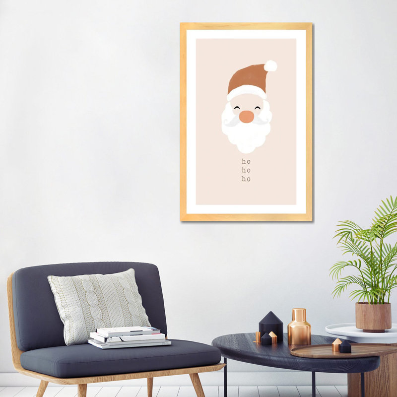 « Ho Ho Ho Santa » par Orara studio, reproduction d’art, Papier bois naturel, Blanc, H 32 po x l 24 po x P 1 po