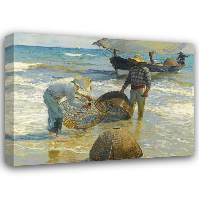 "Valencian Fishermen" par Joaquin Sorolla - Art mural sur toile tendue avec châssis, H 24 po x l 17 po