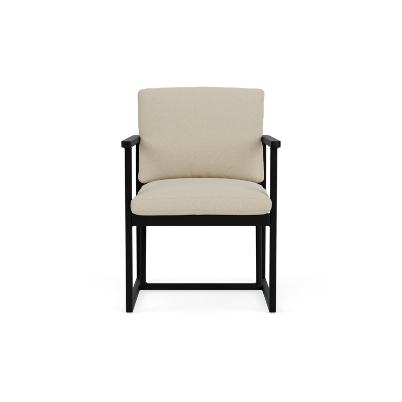 Summit Outdoor Dining Armchair, Mink, Rumba Straw, Ebony