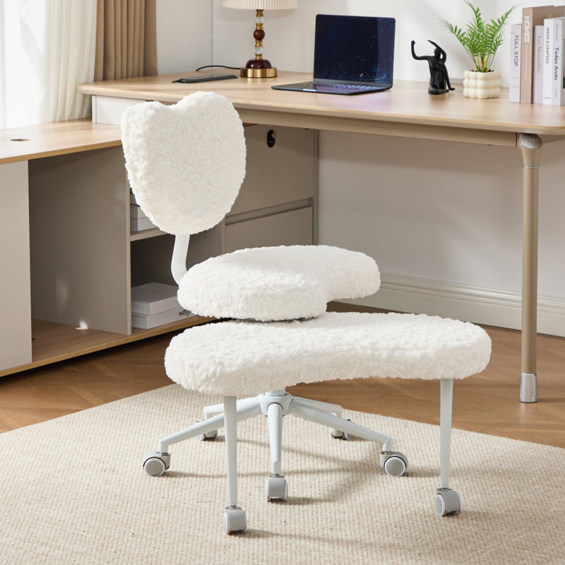 Fauteuil de méditation artificiel, Fausse fourrure, Beige