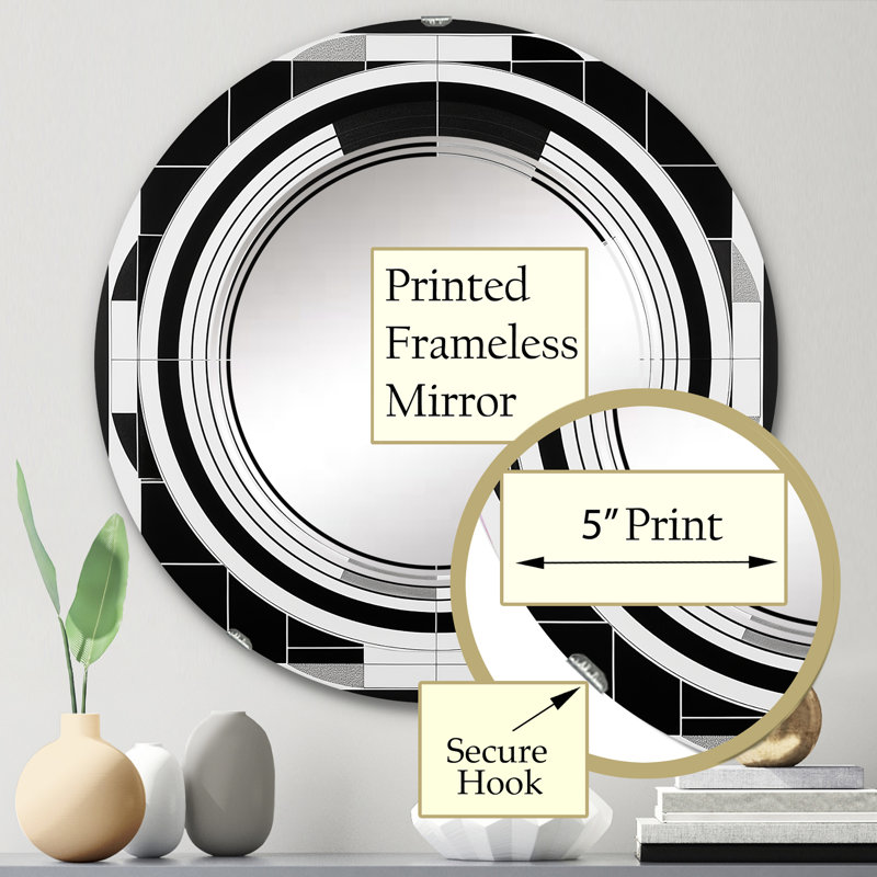 Burkcrest - Miroir mural moderne rond, 24 po x 24 po