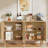 59.74" Modern Walnut Buffet Sideboard Cabinet With Storage-293786728