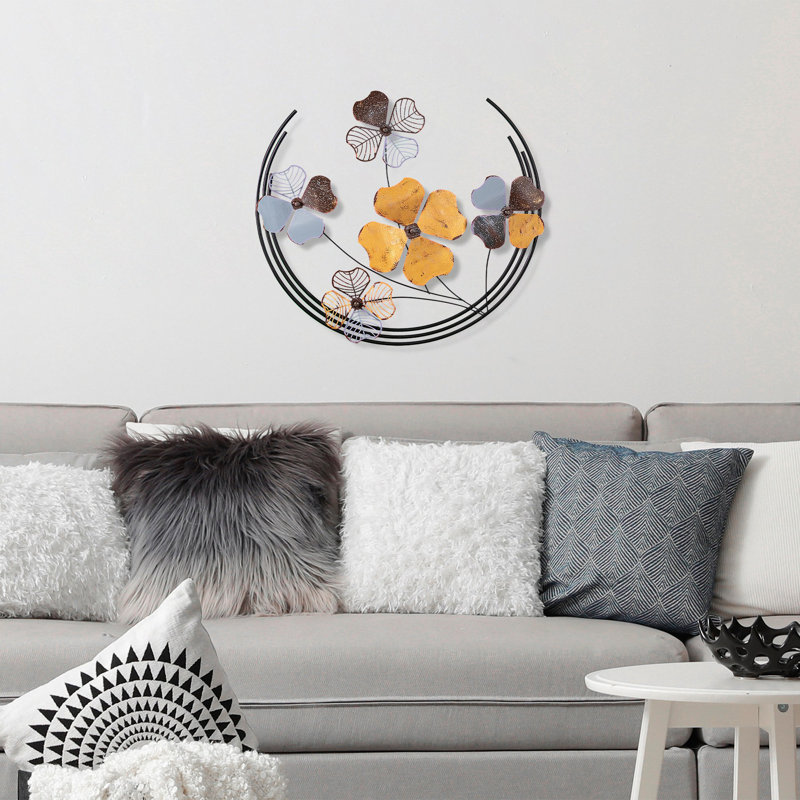Handmade Decorative Metal Wall Accessory, 27.6 x 24.4 x 1.6 inches | 100% Metal Construction, Unique Hand-Painted Finish | Perfect for Home Decor, Adds Character and Style to Any Room