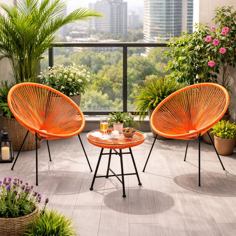 Ensemble de conversation de 3 pièces pour 2 personnes Millerstown, Orange