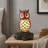 10.5" Vintage Tiffany Stained Glass Owl Table Lamp (Bulb Include)
