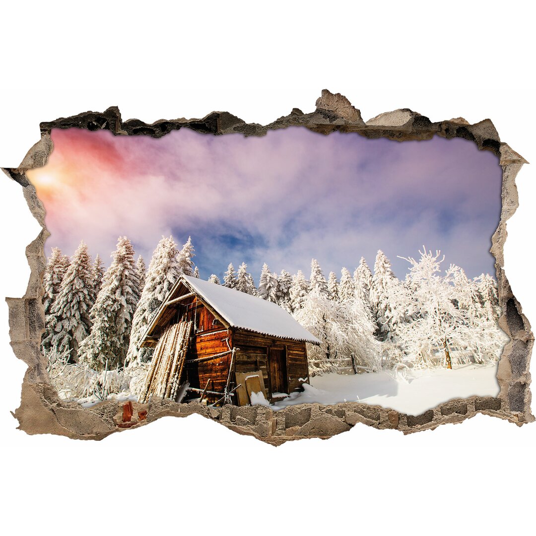 Holzhütte in den Alpen Wandaufkleber