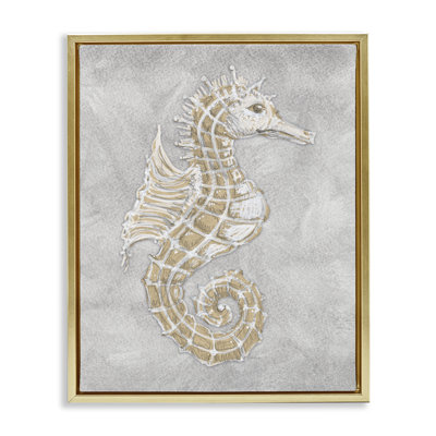 Dessin flottant de l'hippocampe gris, conception de Patti Bishop