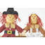 Ensemble de 2 figurines pèlerins 24 "assis pour l'Action de grâce