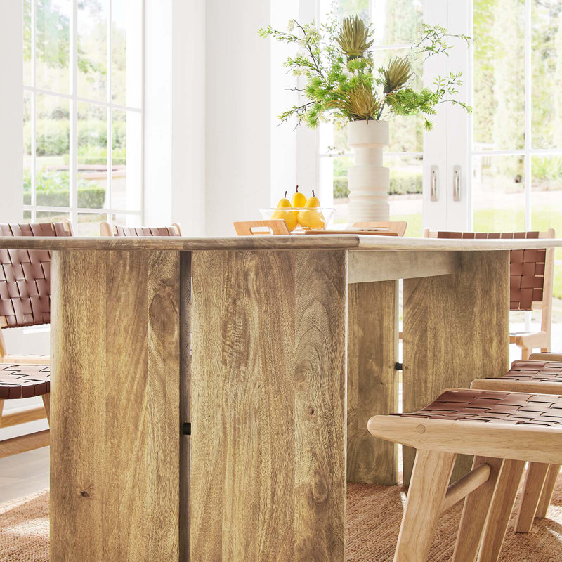 Amistad 86" Oak Mango Wood Farmhouse Dining Table