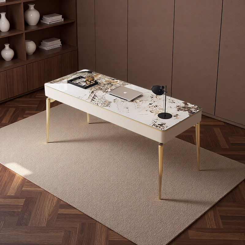 Bureau sécuritaire et réfléchi, Noir / blanc, H 29,92 po x l 55,12 po x P 23,62 po