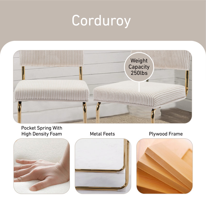 20'' H Upholstered Parsons Chair, Beige
