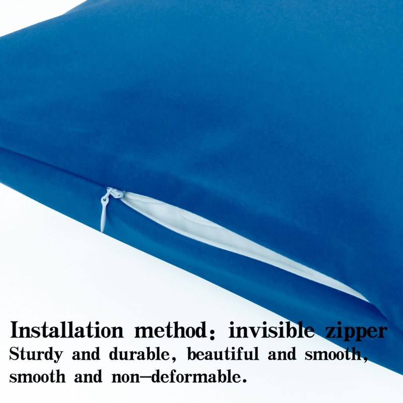 Two piece set of brushed ultra fine fiber zipper pillowcase, Royal Blue
