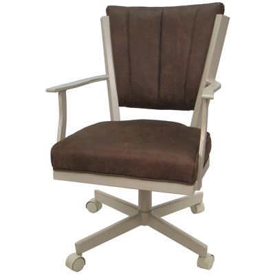 Danyael Metal Dining Caster Chair with Arms