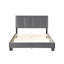 Lit plateforme double avec revêtement en velours gris foncé et lattes en bois massif avec tête de lit à profil bas-71041235-71041233