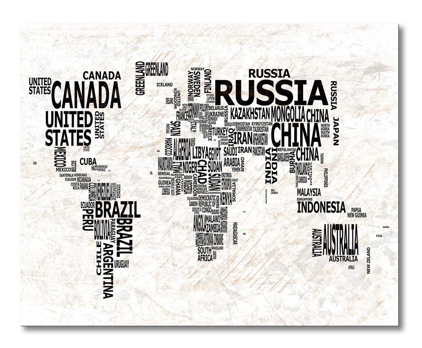 East Urban Home World Map No. 21 Textual Art on Canvas | Wayfair.co.uk