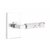 Select Round Privacy (Bed & Bath) Door Lever with Rectangle Rosette