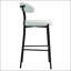 Tabouret de bar 26 po à hauteur de comptoir avec housse en tissu Teddy et îlot de cuisine avec base thermolaquée noire et repose-pieds-487759145