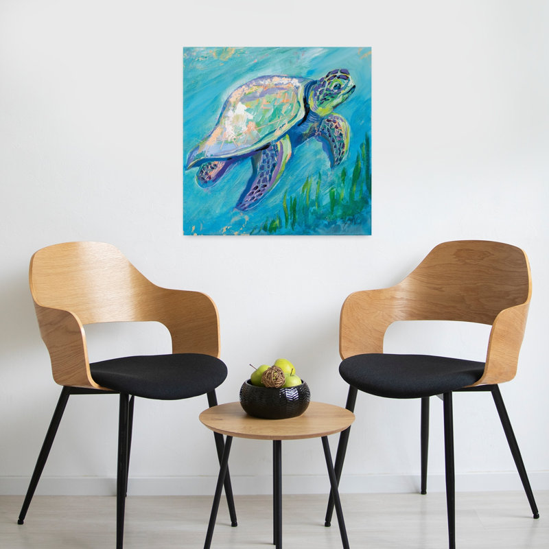 Tortue de mer, nage légère, art côtier, H 24 po x l 24 po