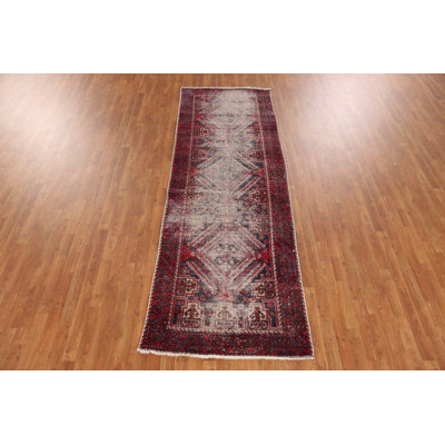 Navy Blue Traditional Runner Rug 3x10