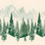 Papier peint Soft Forest Mountains-1603700057