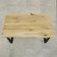 Norman Oak Unfinished Solid Wood Top Metal Base Dining Table-1530349330-1530349333
