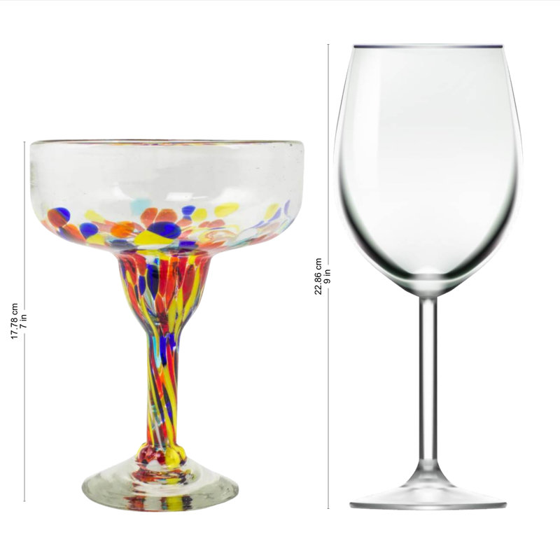 13 oz. Hoberg Confetti Festival Verre à margarita