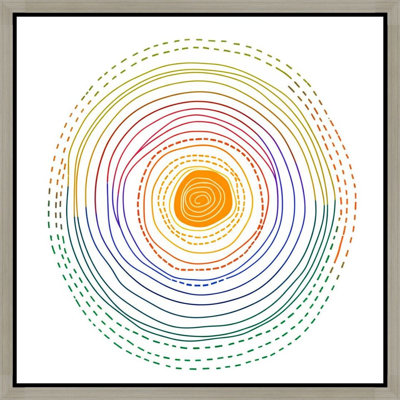 «Colorful Concentric Circles Abstraction», art mural encadré sur toile