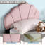 Lit plateforme tapissier simple pour enfants, base de lit en bois avec sommier à lattes, pas de sommier nécessaire, jolie base de lit avec tête de lit à motif de coquillages pour filles, garçons et adolescents