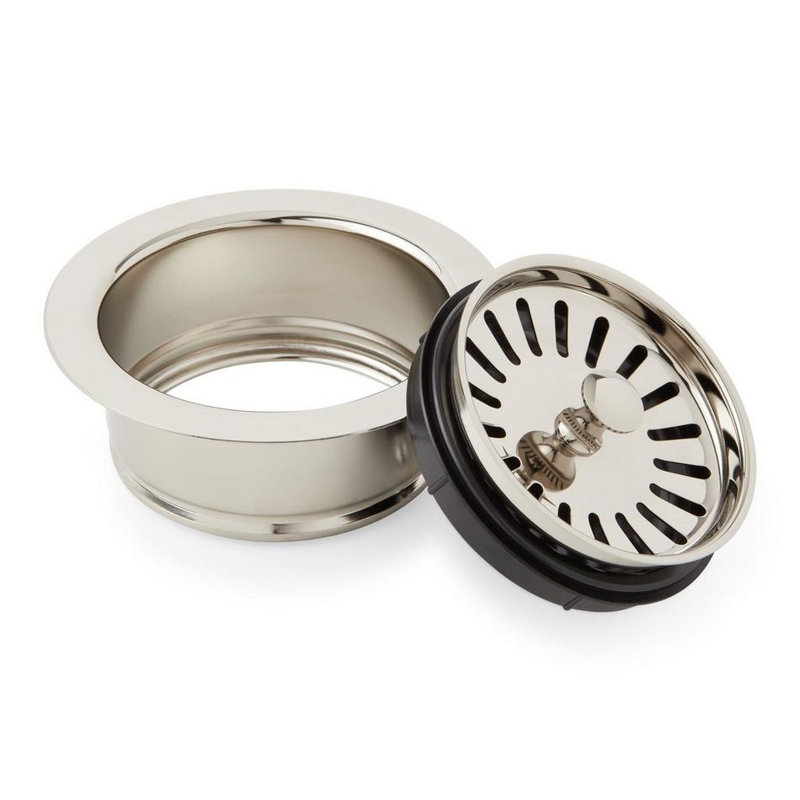 4-1/2" Garbage Disposal Flange with Stopper, Polished Nickel