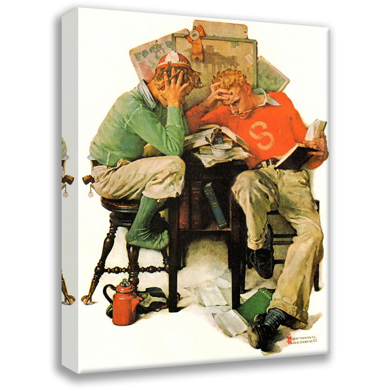 «Cramming» par Norman Rockwell, toile tendue avec châssis, H 18 po x l 13 po