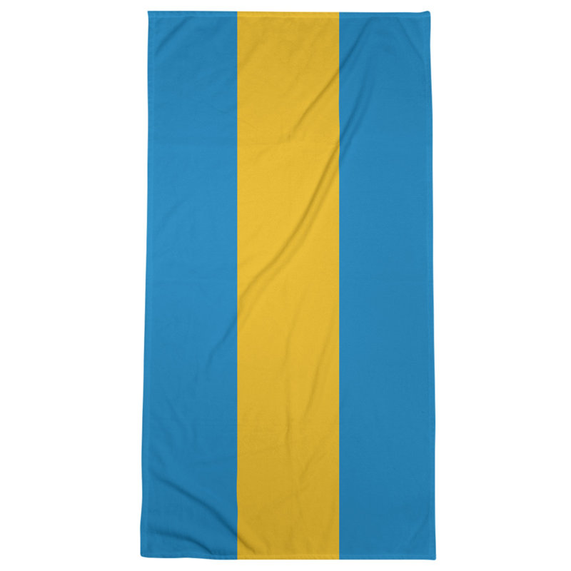 Cotton Blend Beach Towel, Blue/Gold
