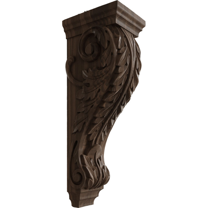 Corbeau Acanthus, Noyer, H 22 po x l 6,5 po x P 8 po