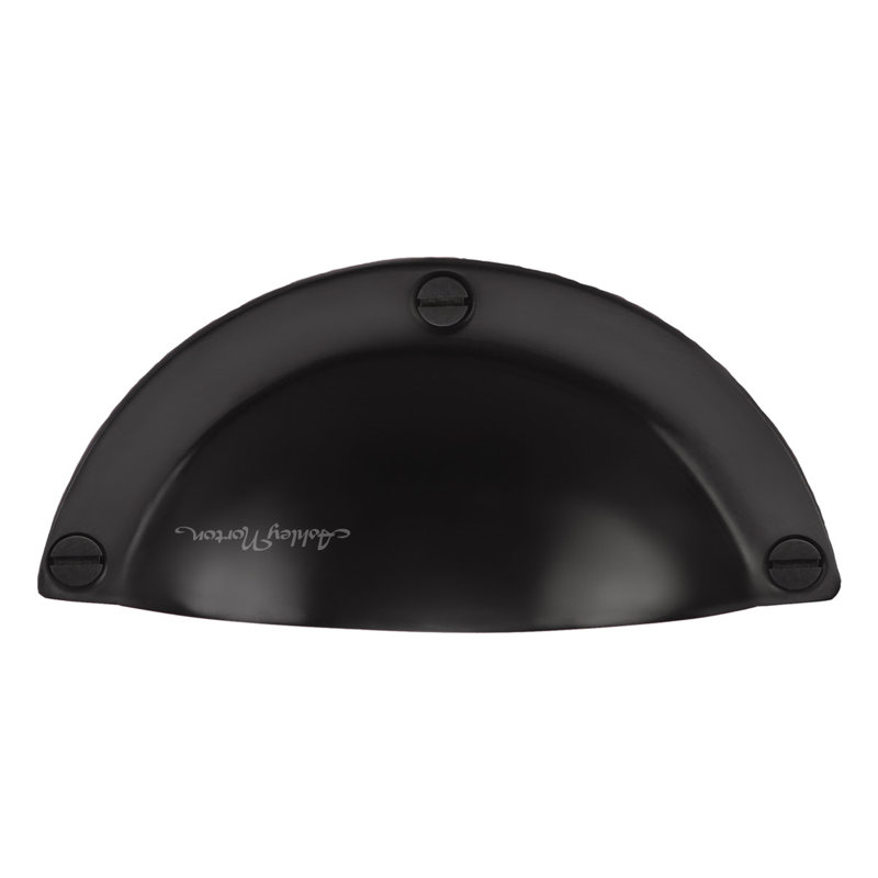 Front Mounted Cabinet Bin Pull, Flat Black