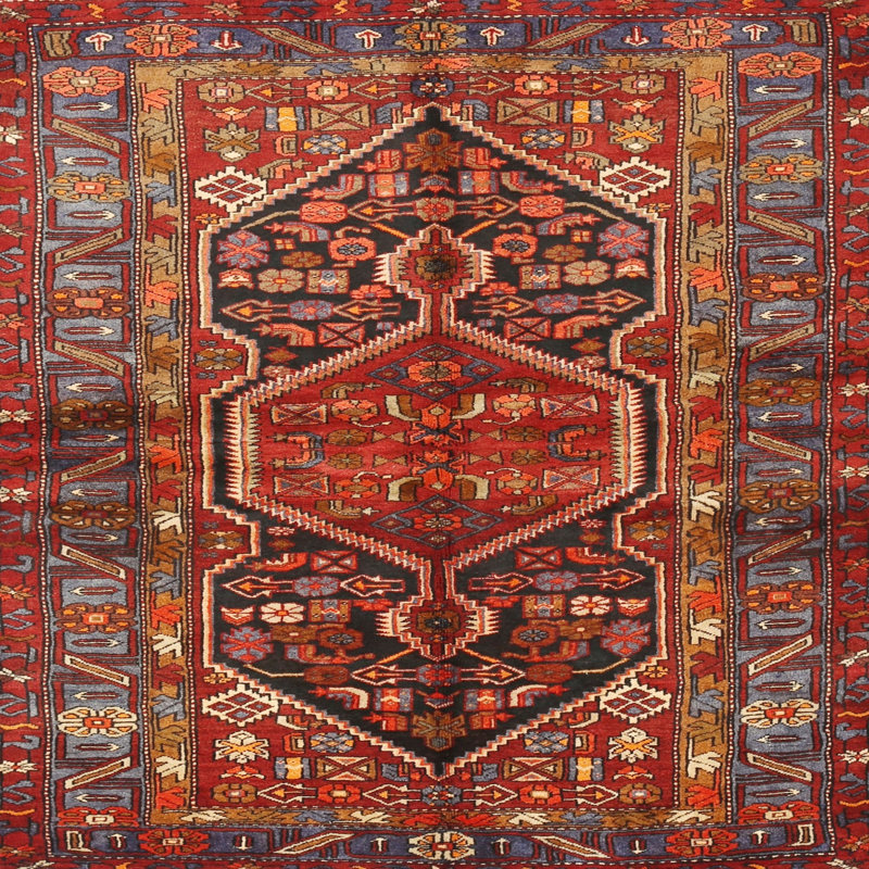 Tapis rouge à motif sud-ouest, Rond 8 pi