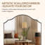 Miroir de salle de bain festonné à arche festonnée avec plateau incurvé | Cadre en acier inoxydable-1741581667-1741581666