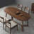 Nordic simple oval dining table Walnut Oval Solid Wood Top with Solid Wood Base Dining Table