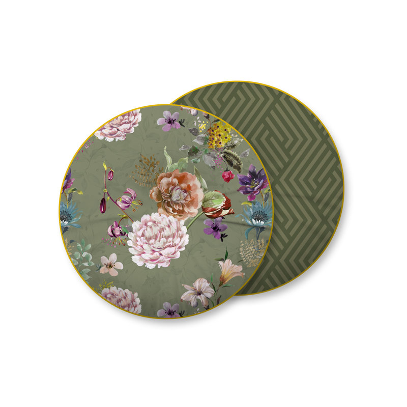 Circular Throw Cushion, Olive