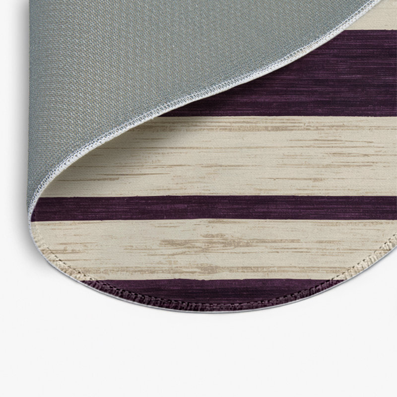 Tapis intérieur / extérieur beige HorizontalStripes, Rond 5 pi
