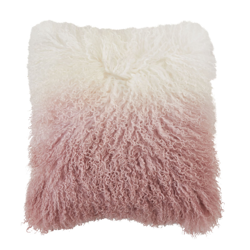 Coussin Mongolian, 20 po x 20 po, Rose