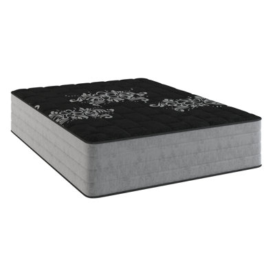 Matelas double robuste de 35,5 cm (14 po), housse rafraîchissante pour un sommeil frais et confortable, 5 cm (2 po) avec argent pour une meilleure circulation de l'air, mousse noire et ressorts favorisant une atmosphère agréable, gel de cuivre à libération prolongée
