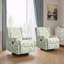 Upholstered Classic Wing Back Manual Handle Swivel Rock Glider Recliner with Naihead Trims-570879309