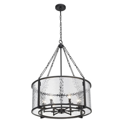 Luminaire suspendu tambour 6 lumières Sercay