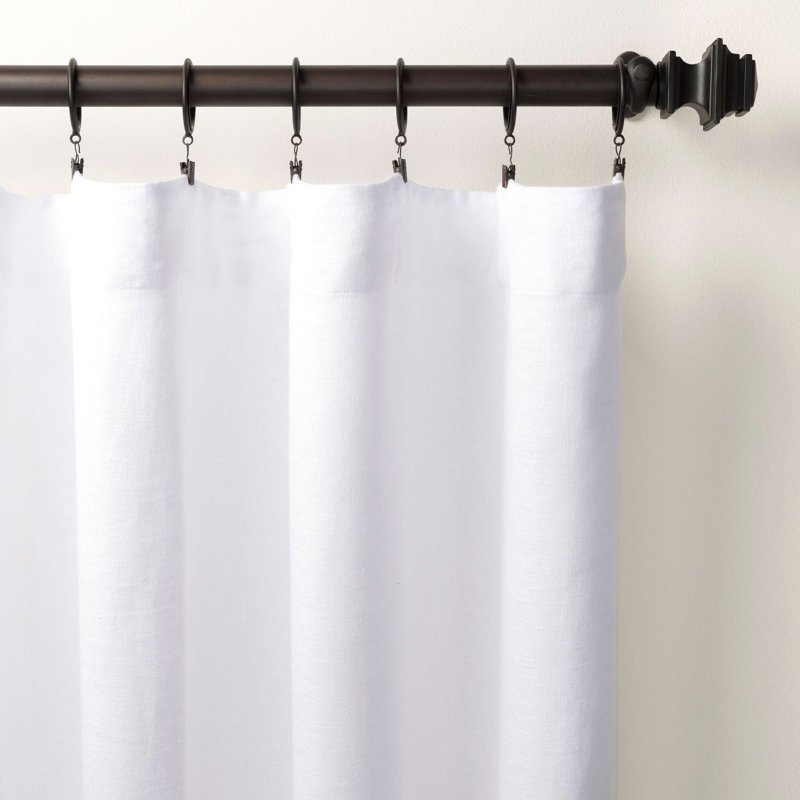 Stone Washed Linen Curtain Panel, 50"W x 84"L, Natural