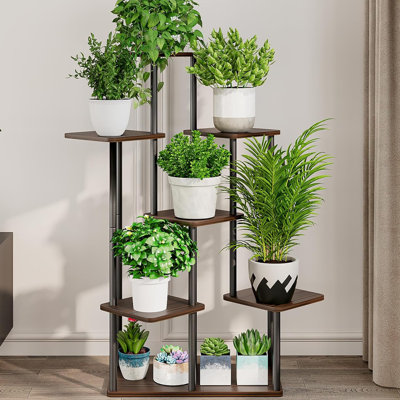 Porte-fleurs en métal à 7 niveaux, un support robuste et élégant pour plusieurs plantes à l'intérieur et à l'extérieur