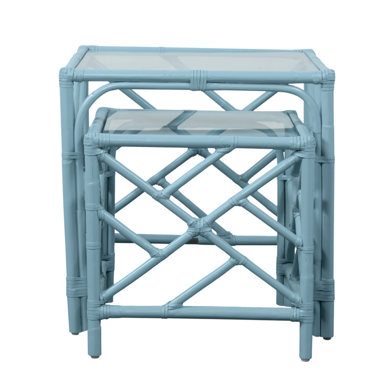 Tables gigognes Chippendale, Bleu piscine